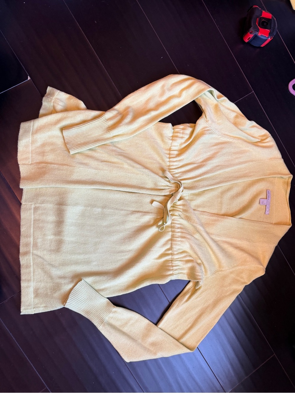 Old Navy lemon lime green Drawstring Waist Knit Sweater size small